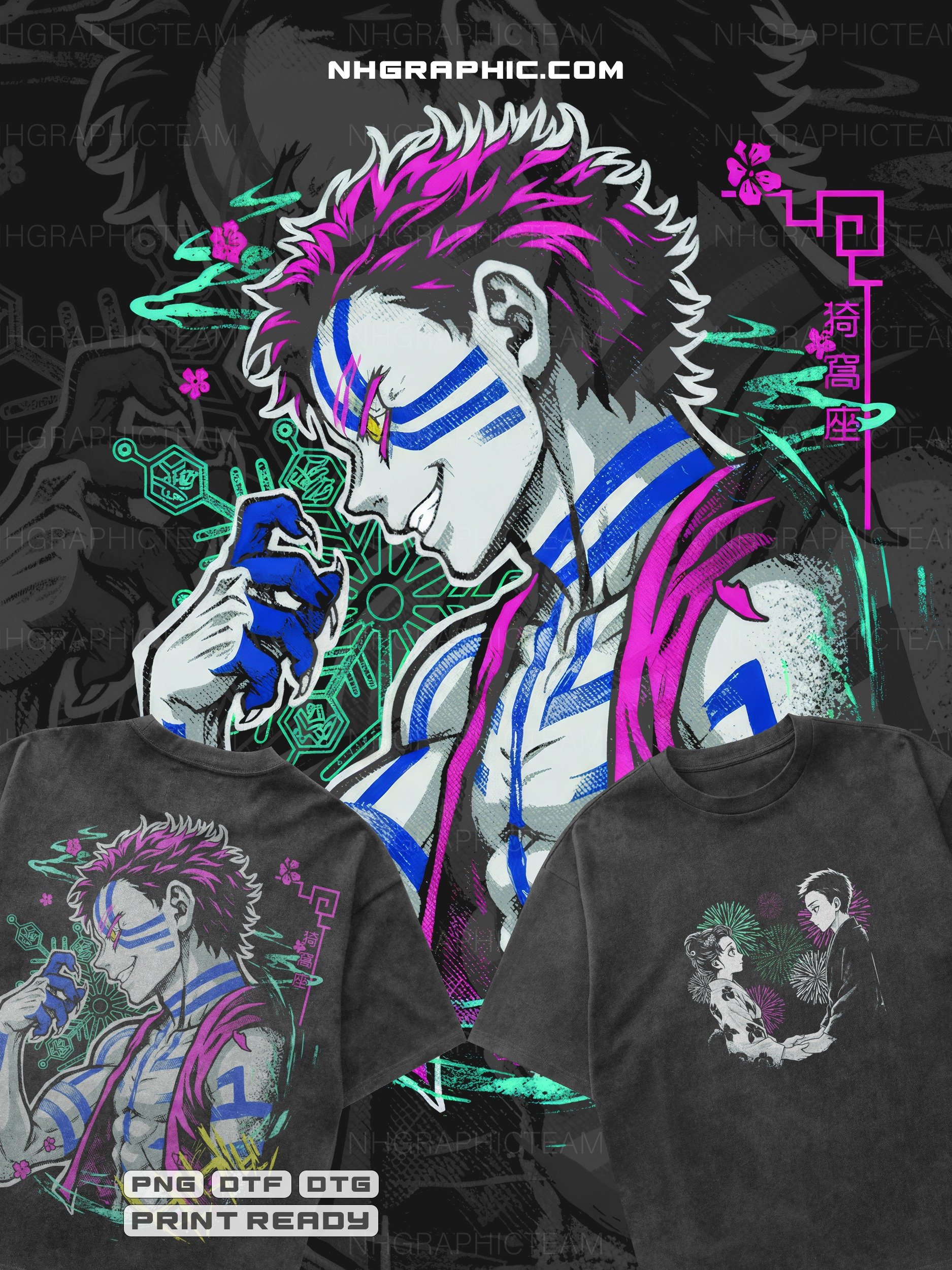 9-Piece Demon Slayer Front & Back PNG Bundle product image (5)