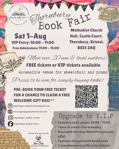 Saturday 1st August, near Bristol.
Pre-buy my books for the Thornbury book fair - they'll be signed in front of you at my tab...