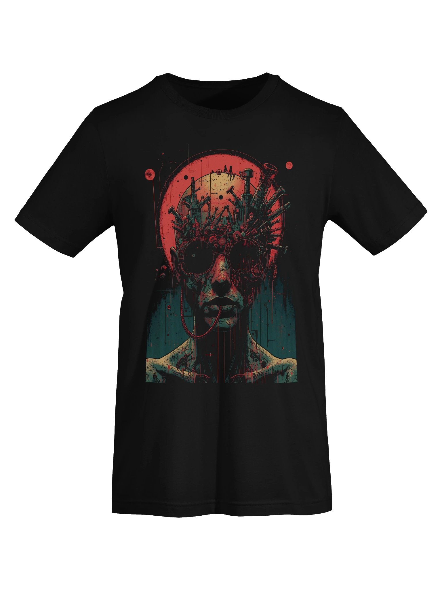 Cyberpunk Biomech Portrait Lightweight T-Shirt product image (4)