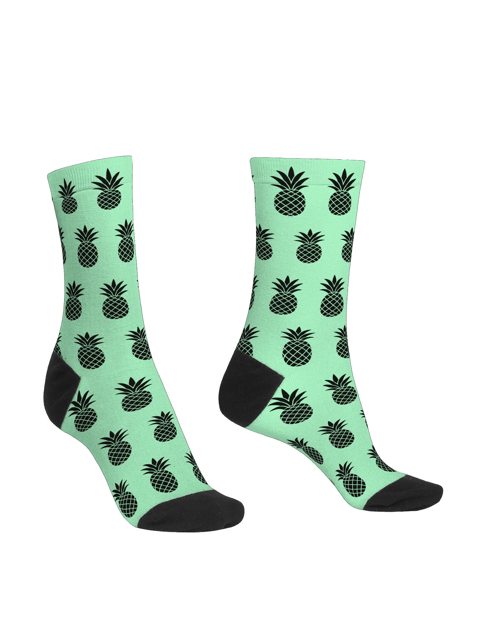 Mint Green & Black Lucky Pineapple™ Unisex Socks product image (3)