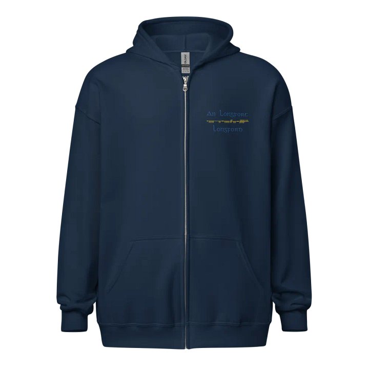 Longford/An Longfort Scholastic style Ogham embroidered Zip Hoodie product image (5)