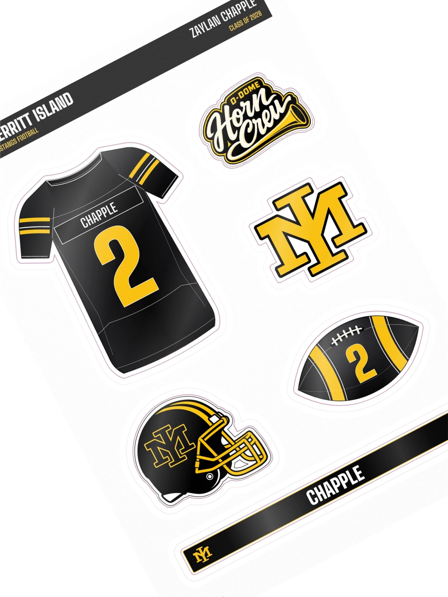 Zaylan Chapple #2 — Mustangs Sticker Sheet product image (1)