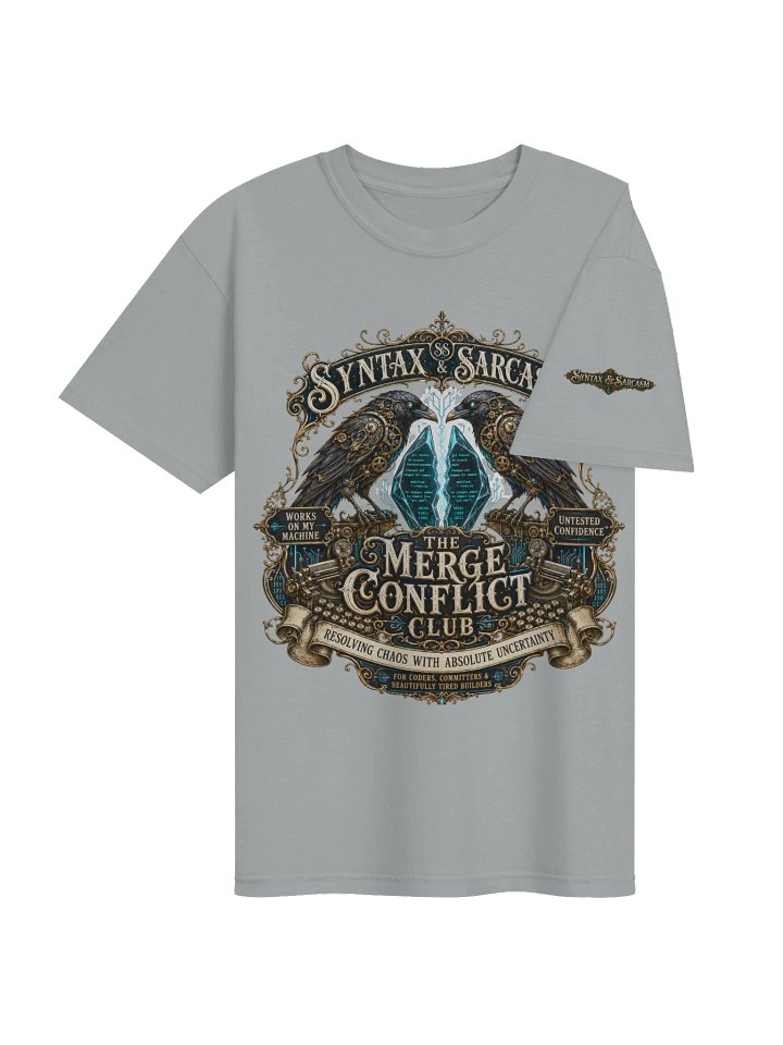 Syntax & Sarcasm Merge Conflict Club Heavyweight Coding T-Shirt product image (2)