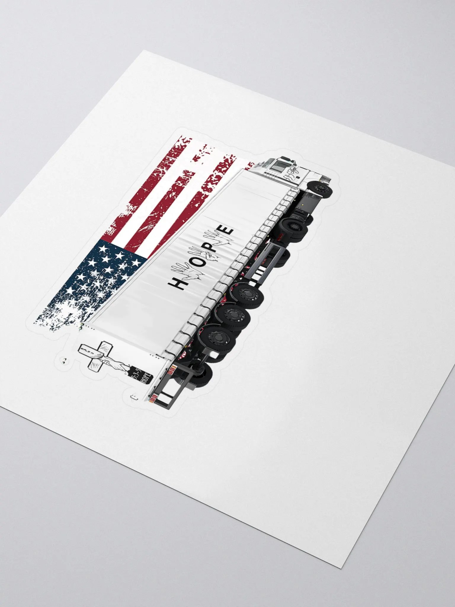 U.S. Flag, and semi sticker product image (3)