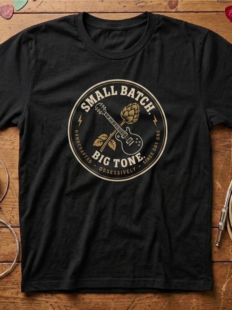 Small Batch, Big Tone - Craft Beer themed guitar t-shirt product image (1)