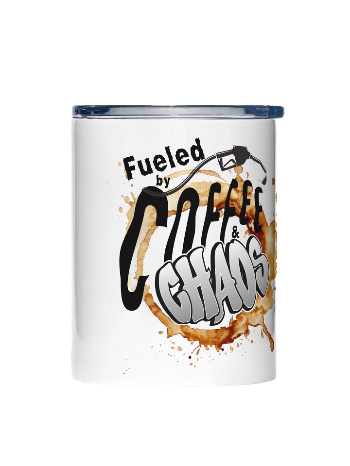 “Fueled by Coffee & Chaos” Graffiti 10oz Stainless Steel Tumbler product image (1)