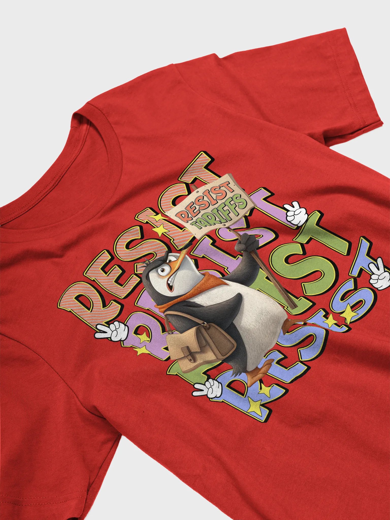 Resist Tariffs Penguin Peaceful Protest Tee product image (2)