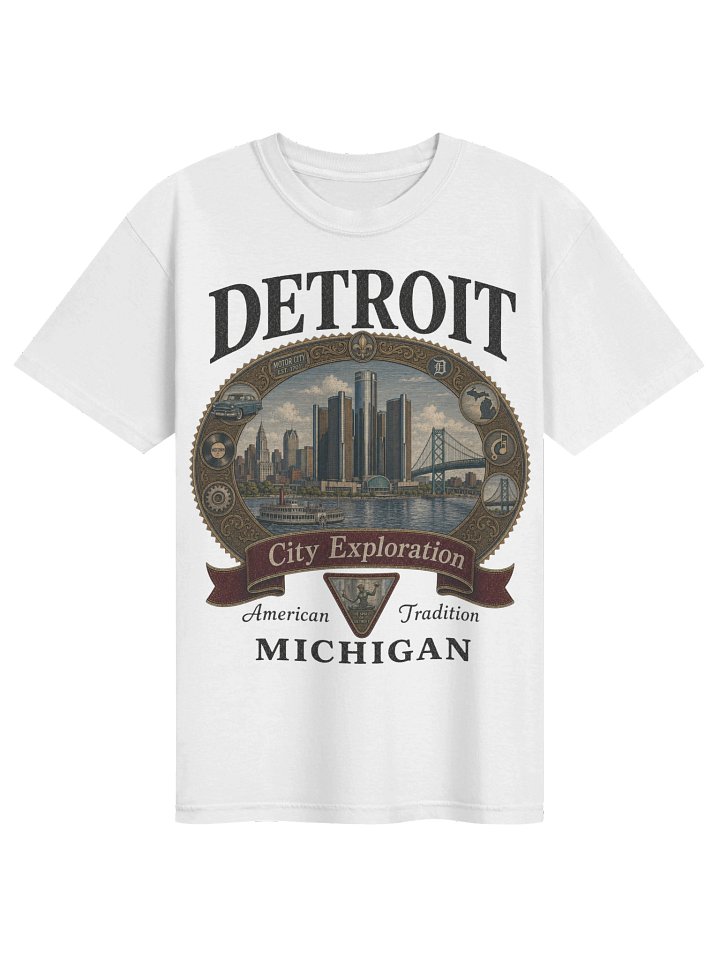 Vintage Detroit Shirt, Michigan Graphic Tee, Comfort Colors 1717 Motor City Travel Souvenir T-Shirt product image (1)