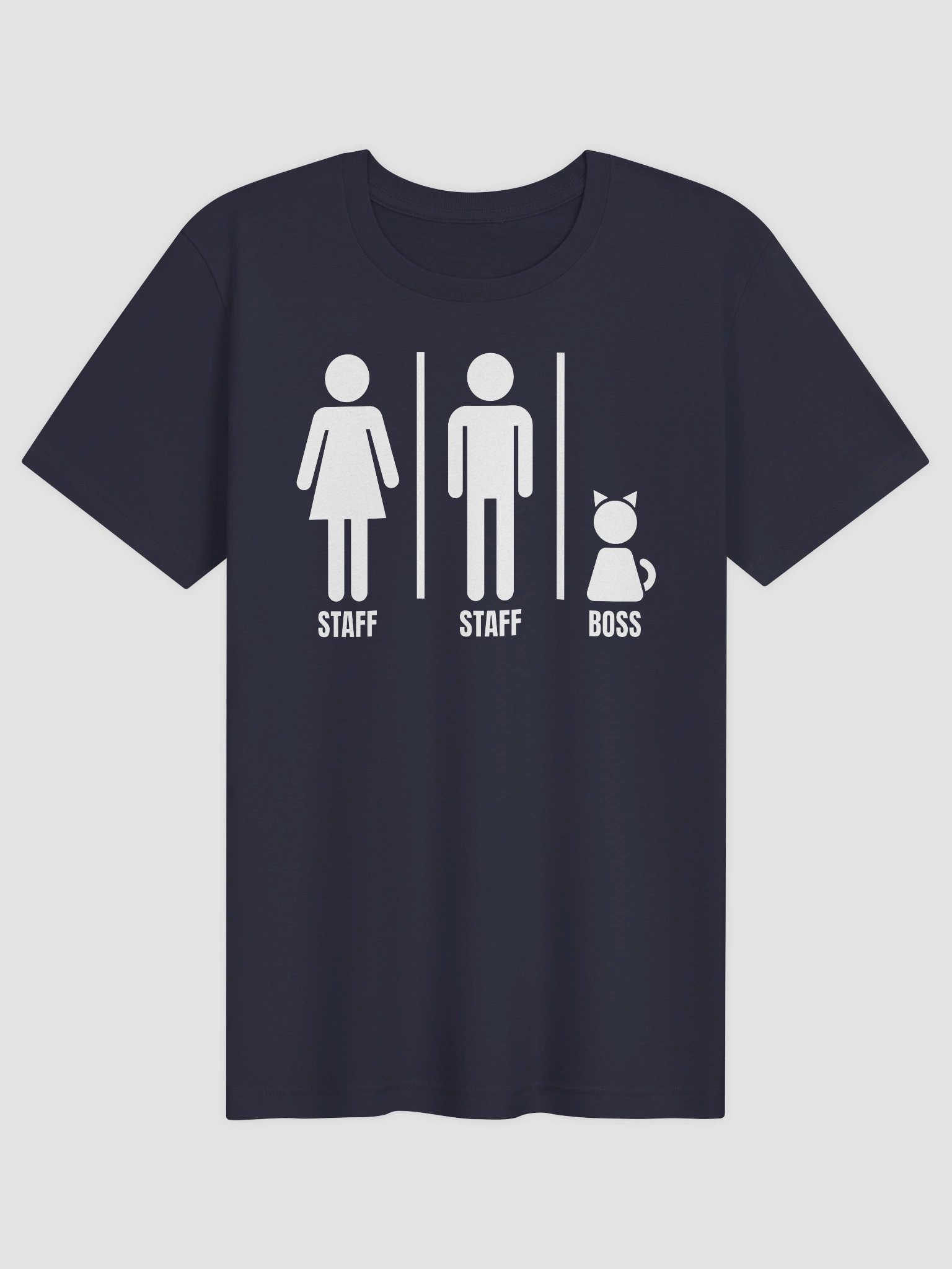 Bathroom Sign with Cat the Boss - Unisex Adult Super Soft Lightweight T-shirt product image (1)