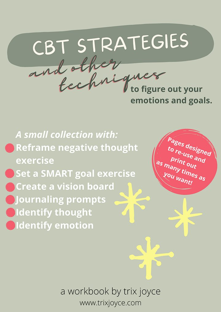 The Cognitive Behavioural Techniques Workbook (printable/download) product image (1)