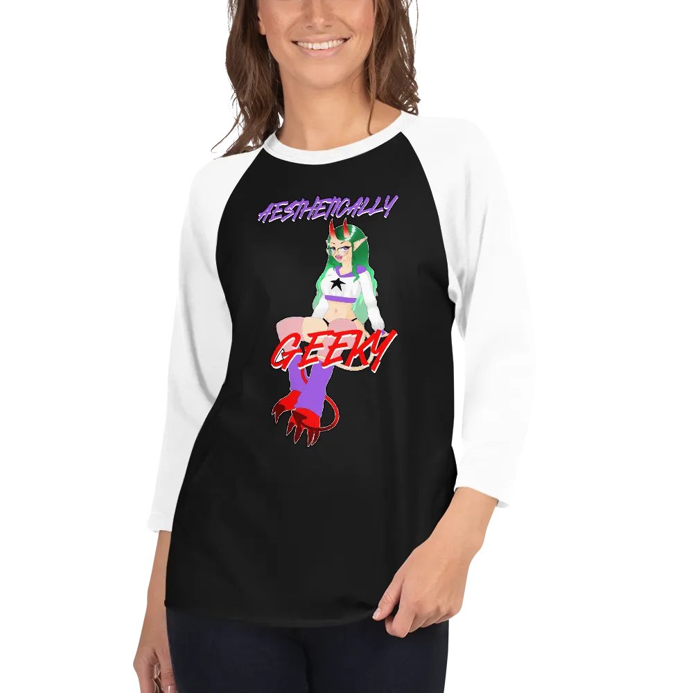 Aesthetically Geeky Demon Baseball Tee product image (14)