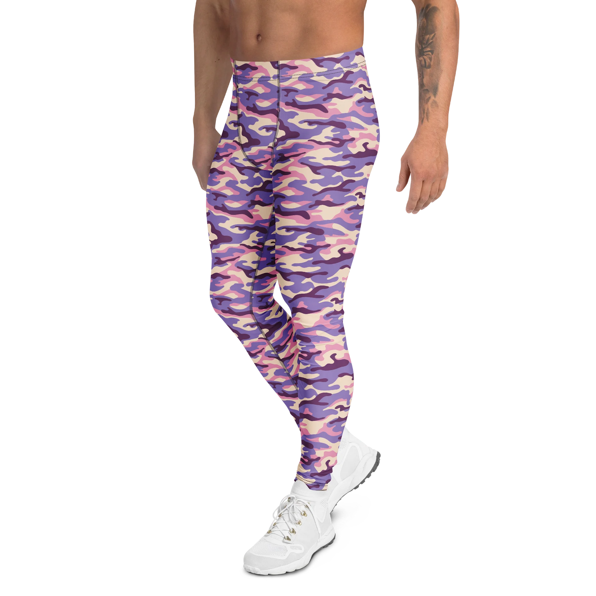 Bold Purple Military Camouflage Men's Leggings product image (4)