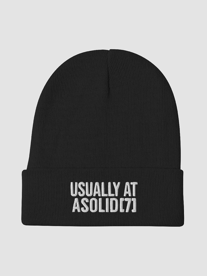 Usually at ASolid[7] Black Knit Beanie product image (2)