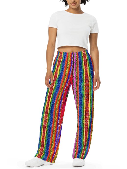 Boho colorful Stripes - Unisex Wide-Leg Pants product image (1)