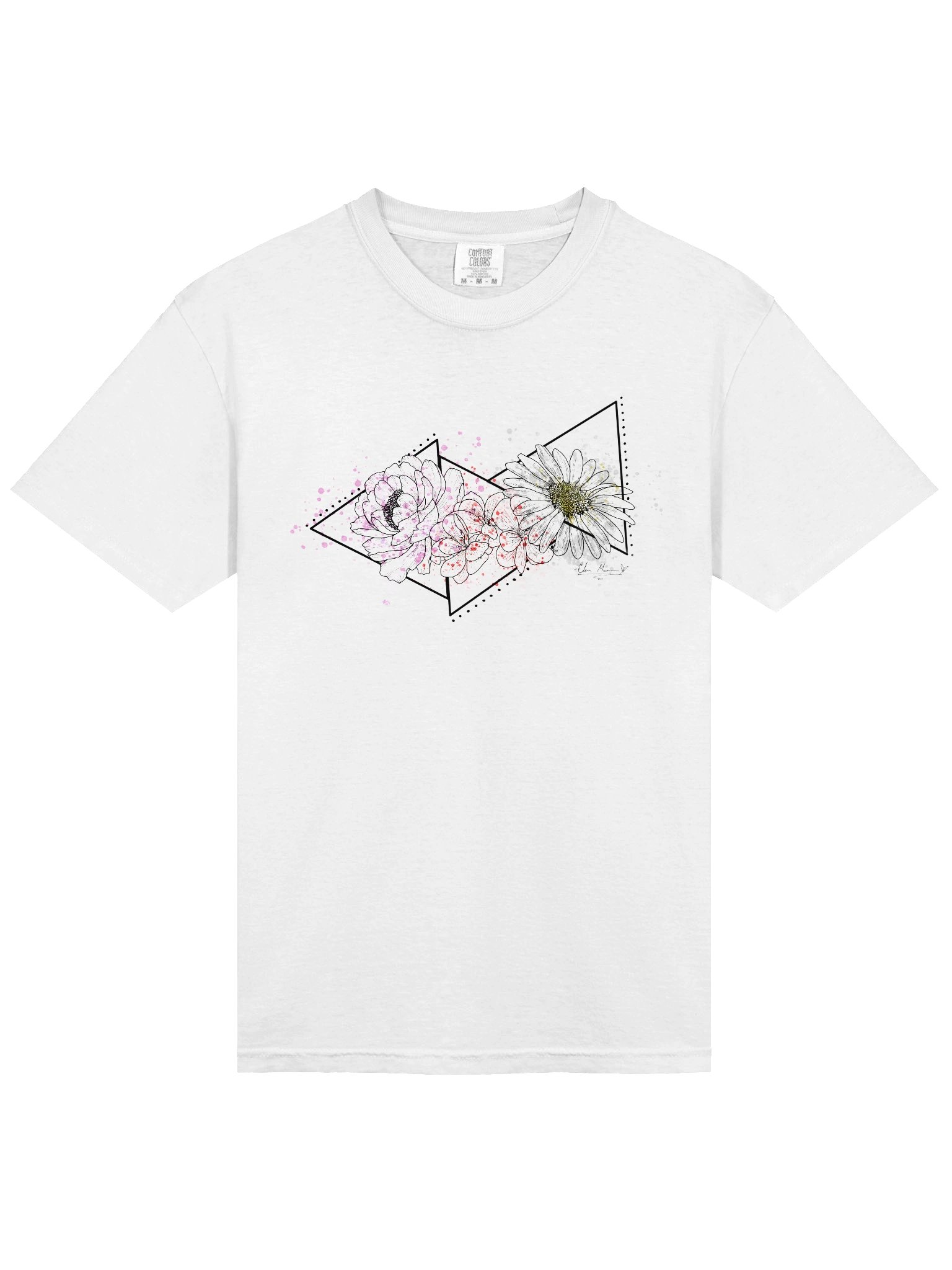 peony, geraniums, and daisy tee product image (3)