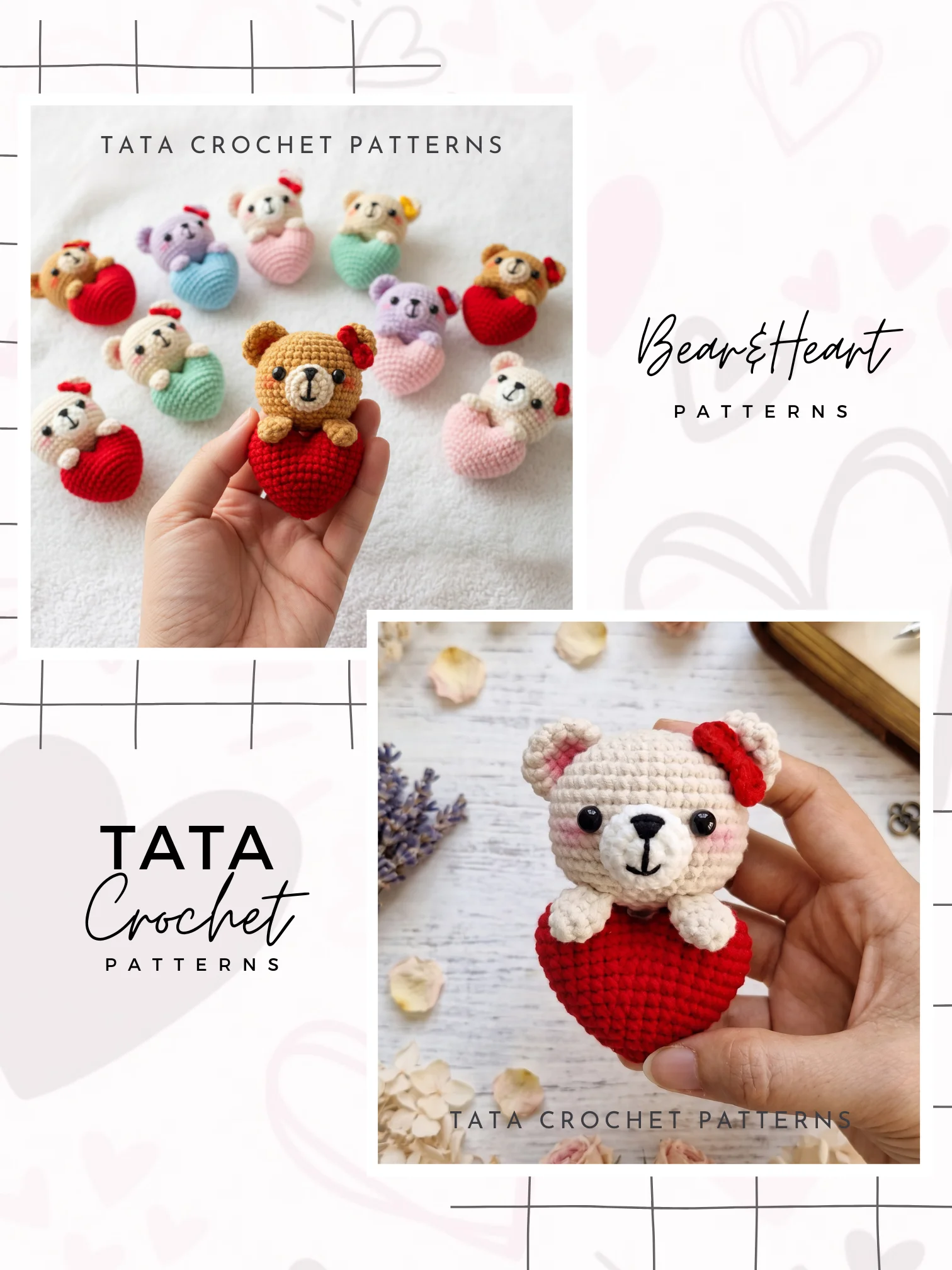 PDF Pattern | Crochet Bear With Heart Amigurumi Keychain product image (1)