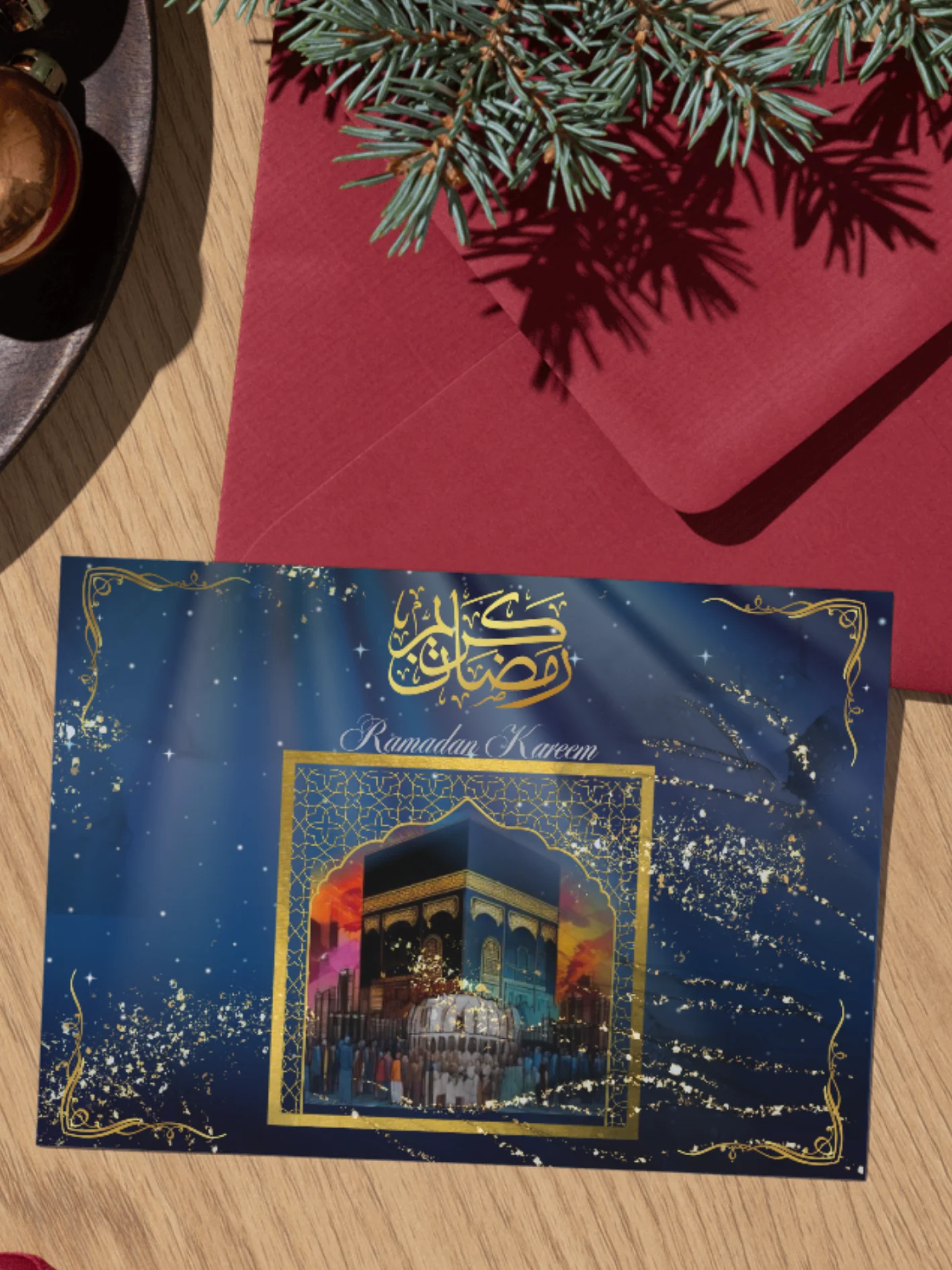 Ramadan Greeting Card | Islamic Digital Download | Eid Mubarak | Kaaba Art | Printable Muslim Gift | Ramadan Kareem Decor product image (4)