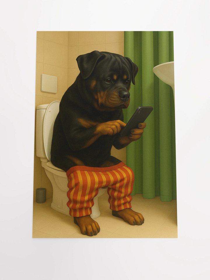 Rottweiler in Toilet Poster product image (3)