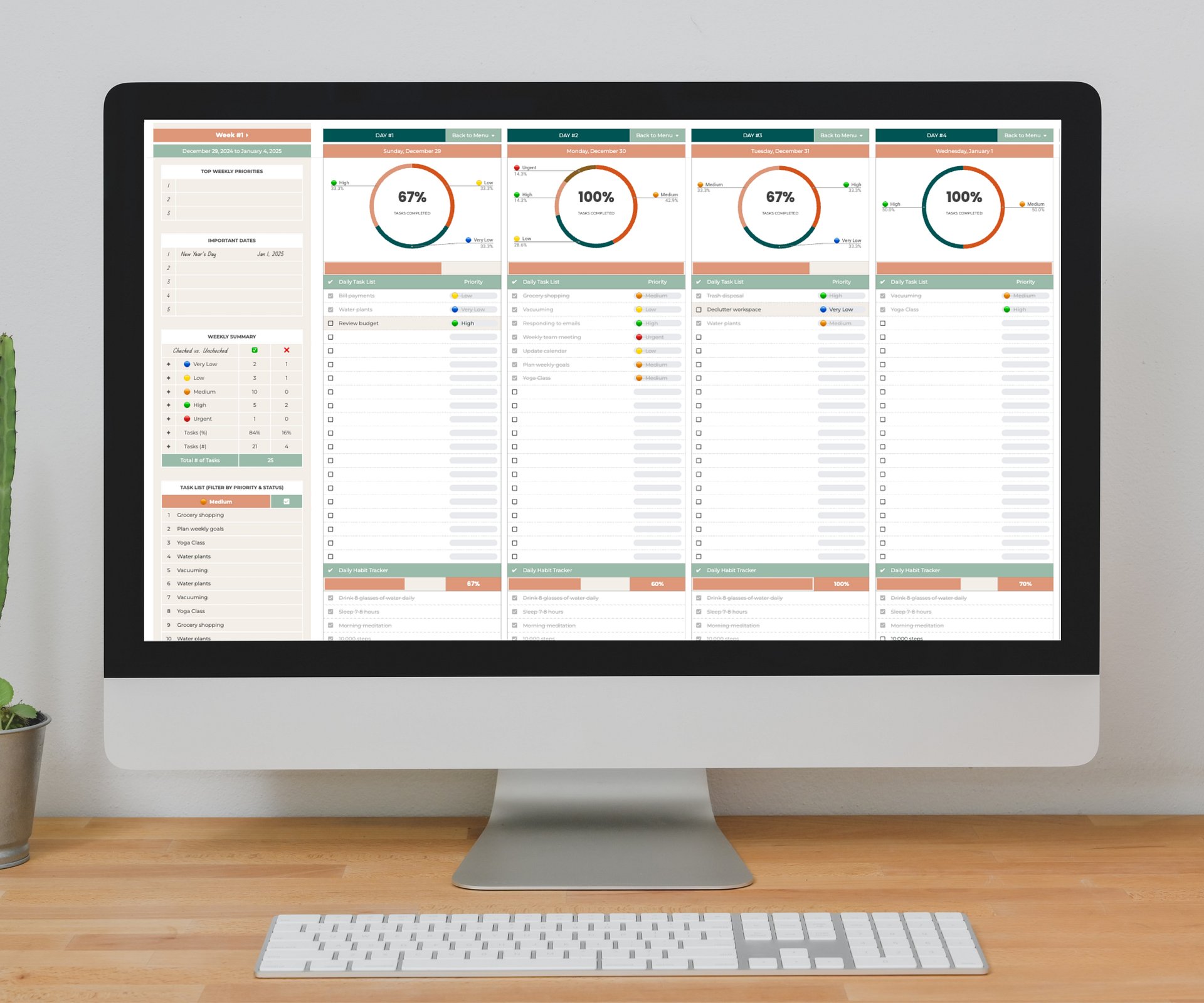 Recurring Task Manager, Google Sheets Template, Dynamic Monthly Calendar product image (8)