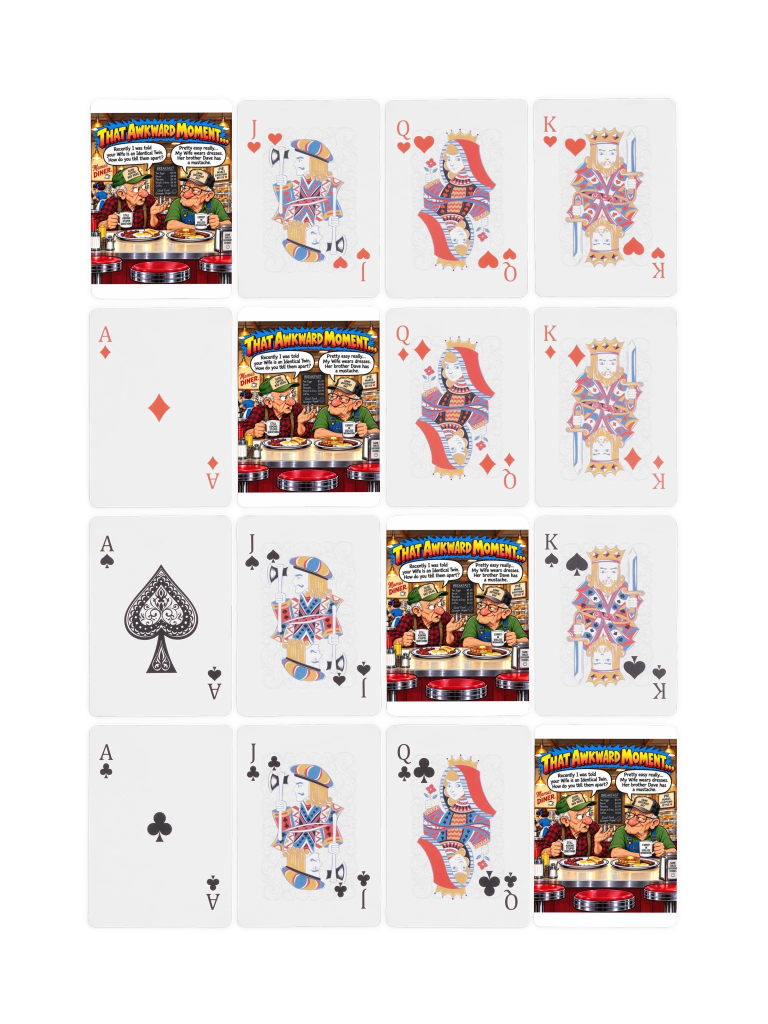 1 Earth Prints Two Old Men at the Diner Poker Playing Cards product image (5)