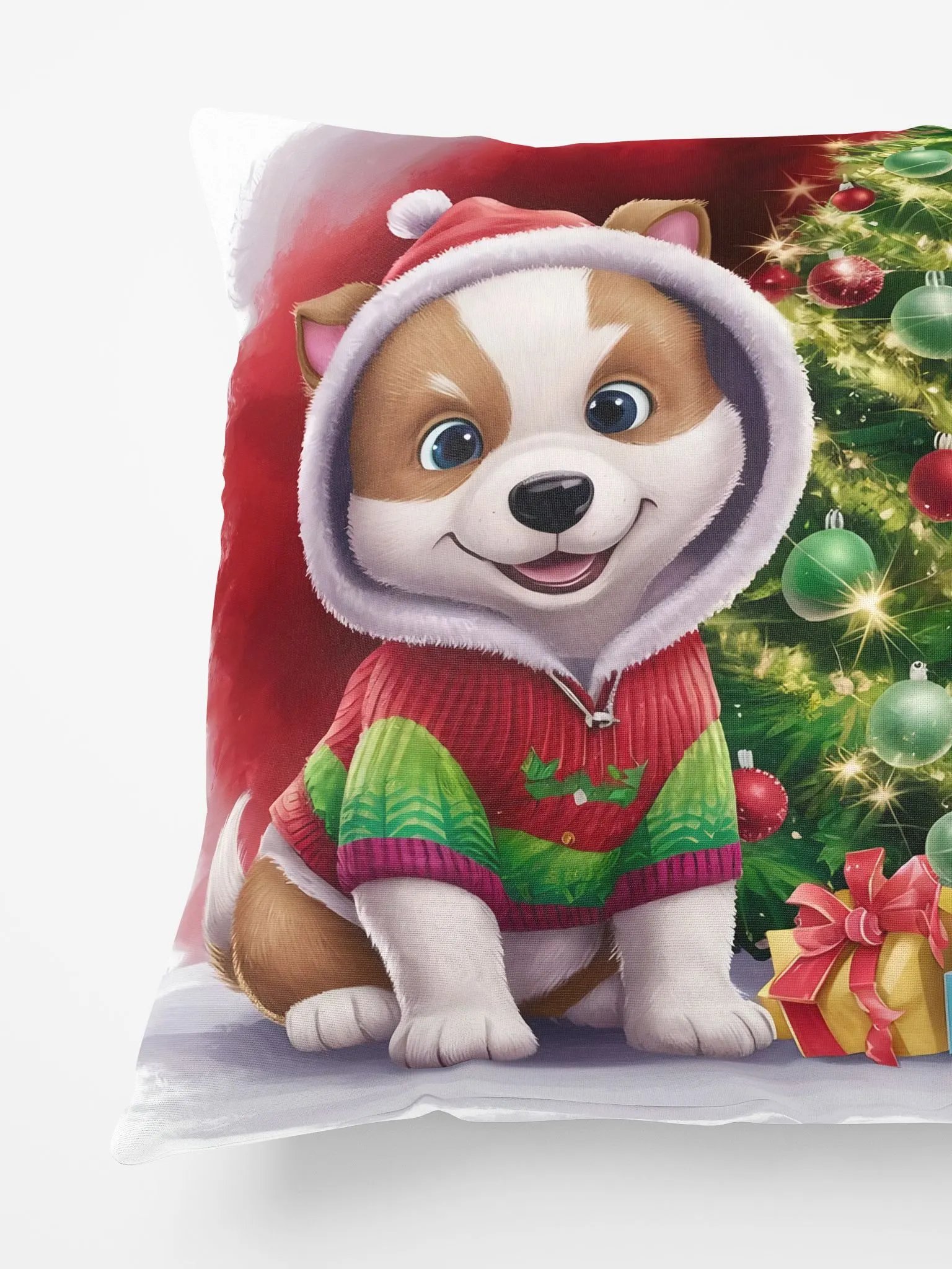 Festive Puppy Christmas Pillow product image (3)