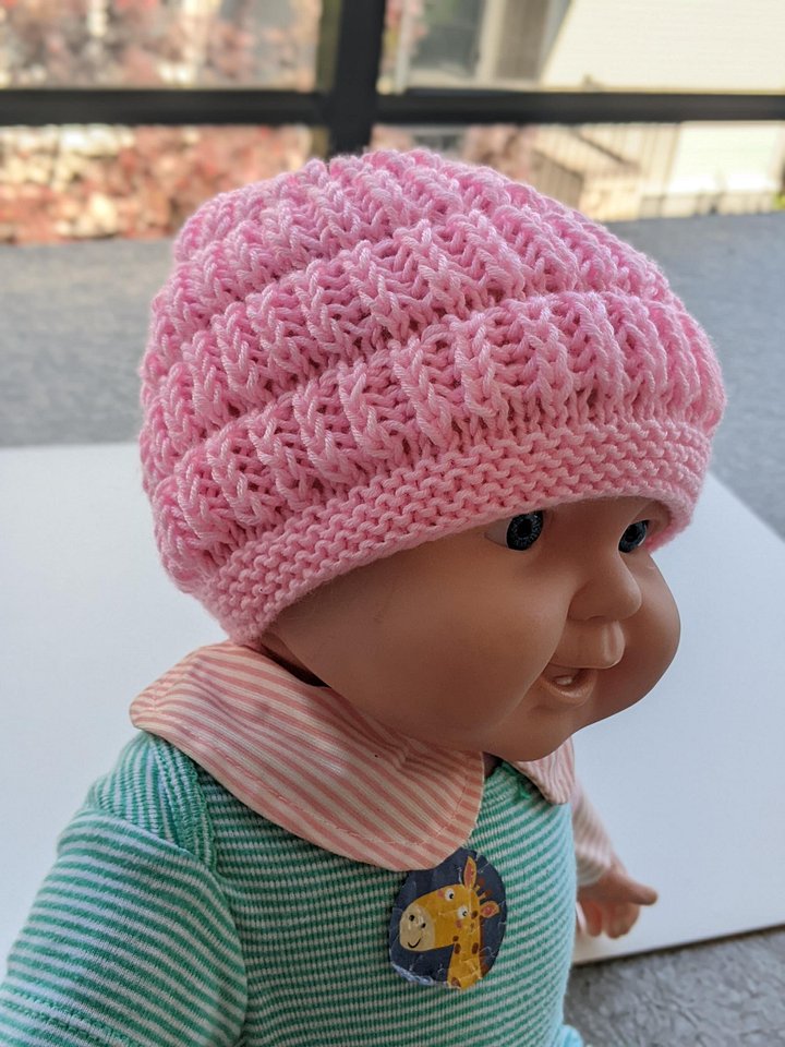 Flat Knit Brioche Stitch Baby Hat Pattern product image (2)