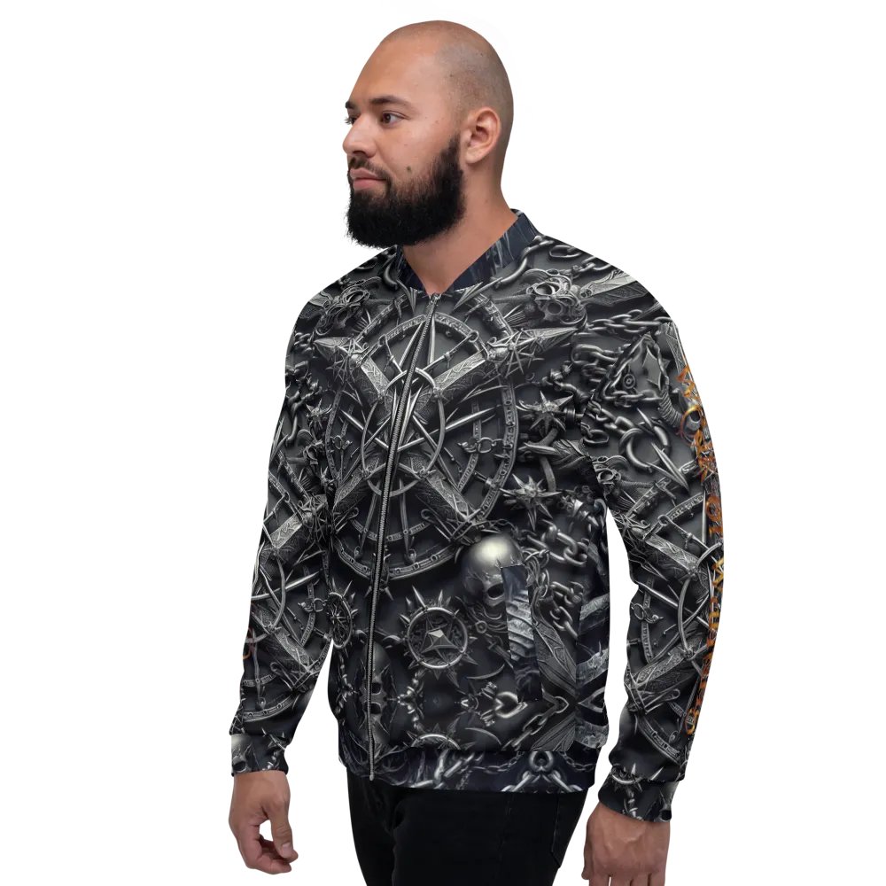 Weak Of Wanting Gothic Logo Bomber Jacket product image (3)