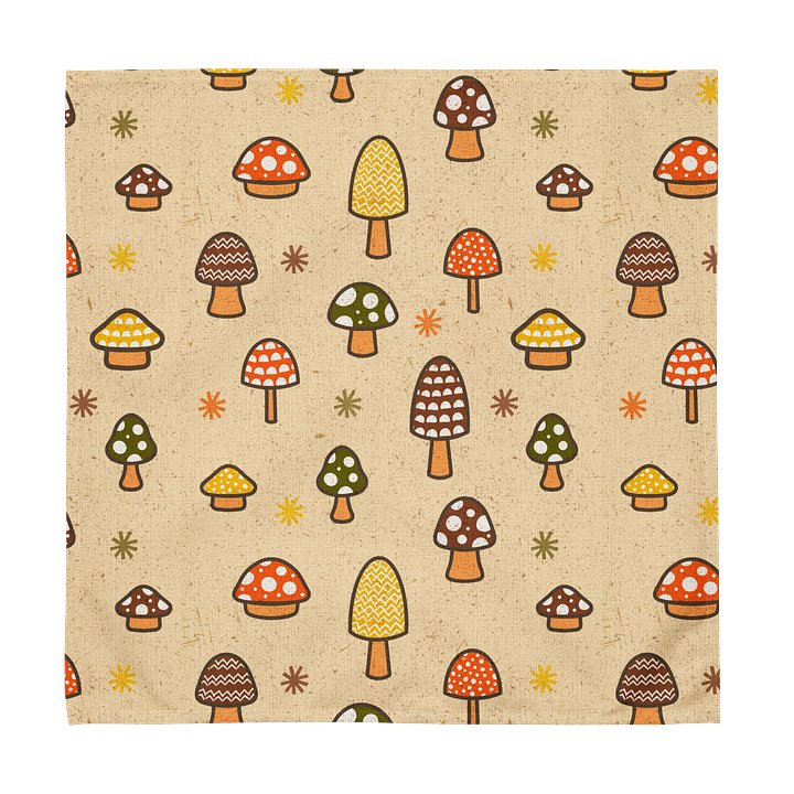 1970s Retro Mushrooms Cloth Napkin Set (4) product image (1)