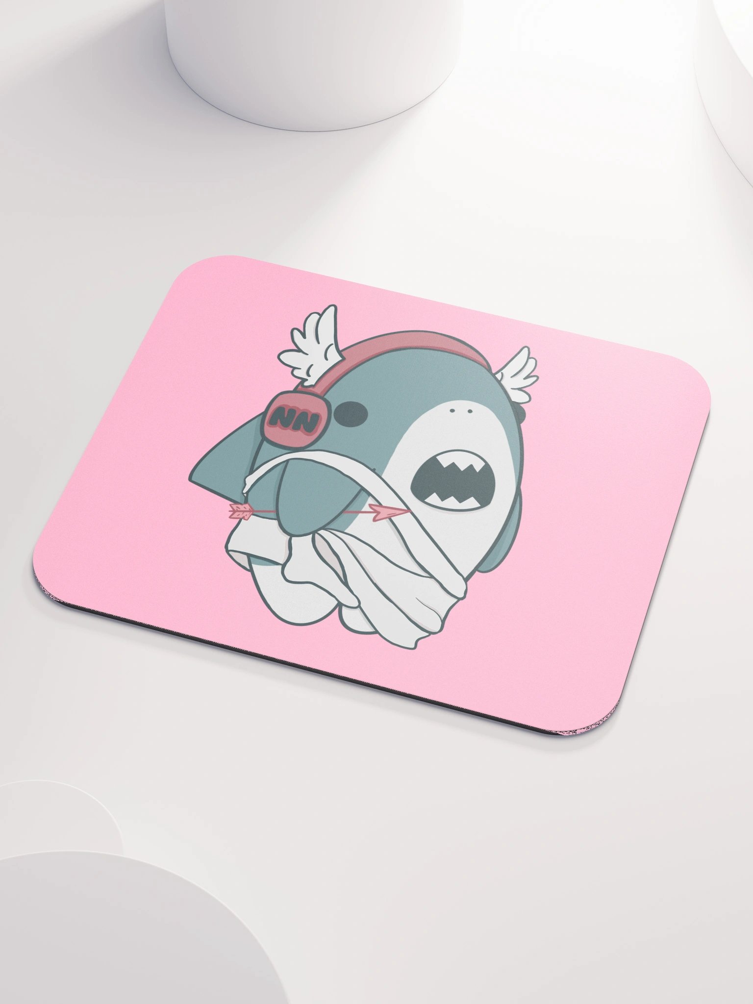 CUPID PINK SHARK MOUSE PAD product image (3)