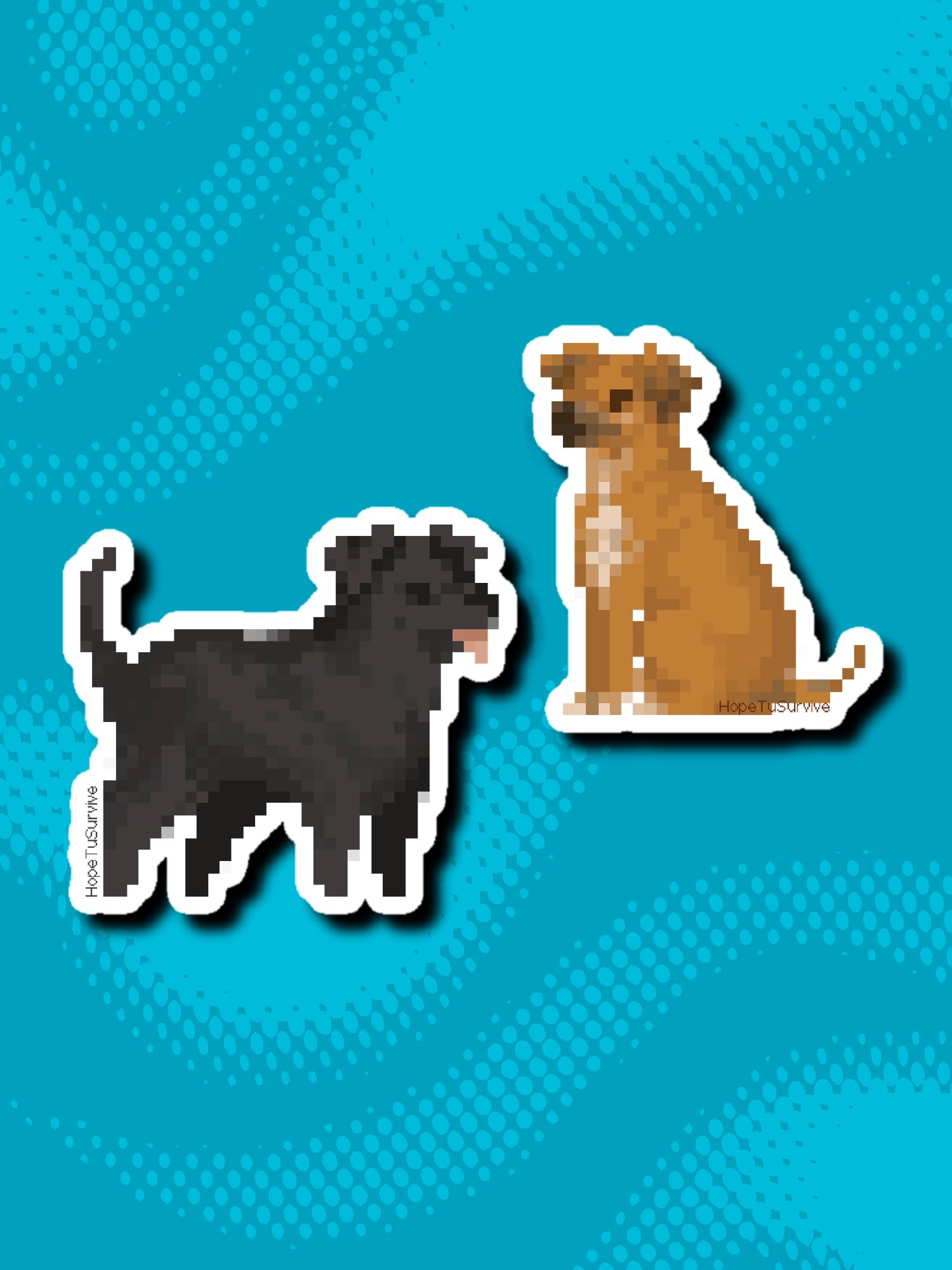 Pixel Curry and Otis Vinyl Sticker Set product image (1)