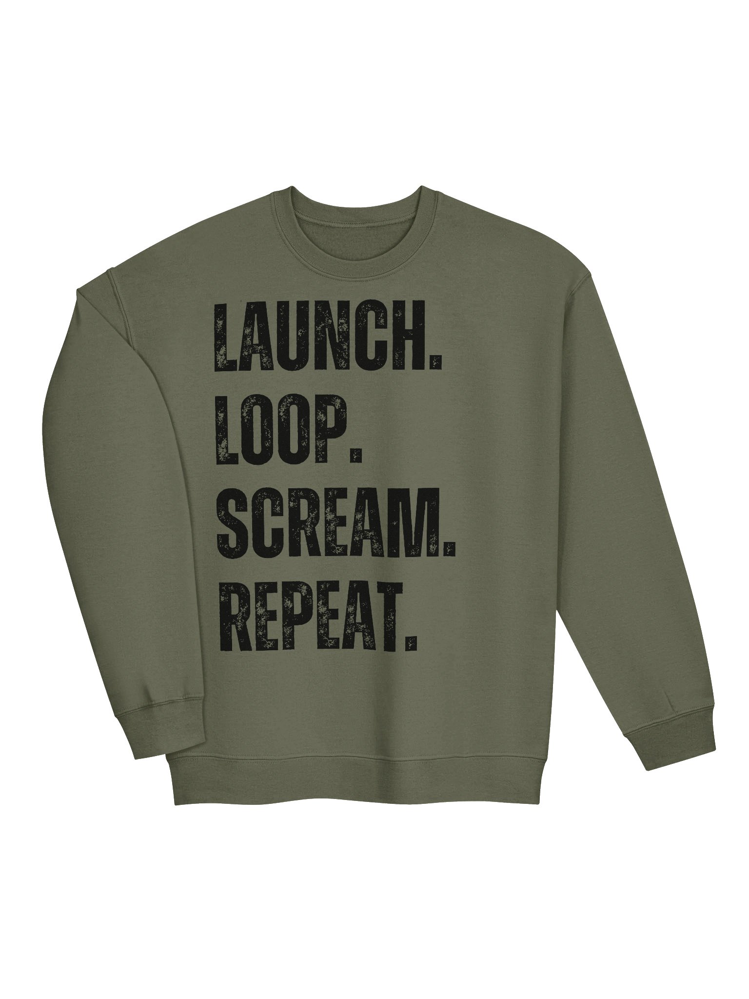Launch Loop Scream Repeat Sweatshirt – Roller Coaster Thrill Ride Apparel product image (2)
