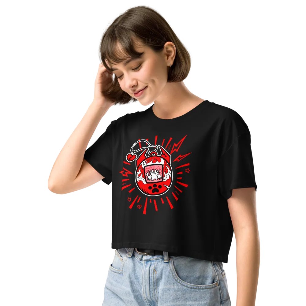 Heartbreaker Virtual Meow // Crop Top - Black and Red product image (8)