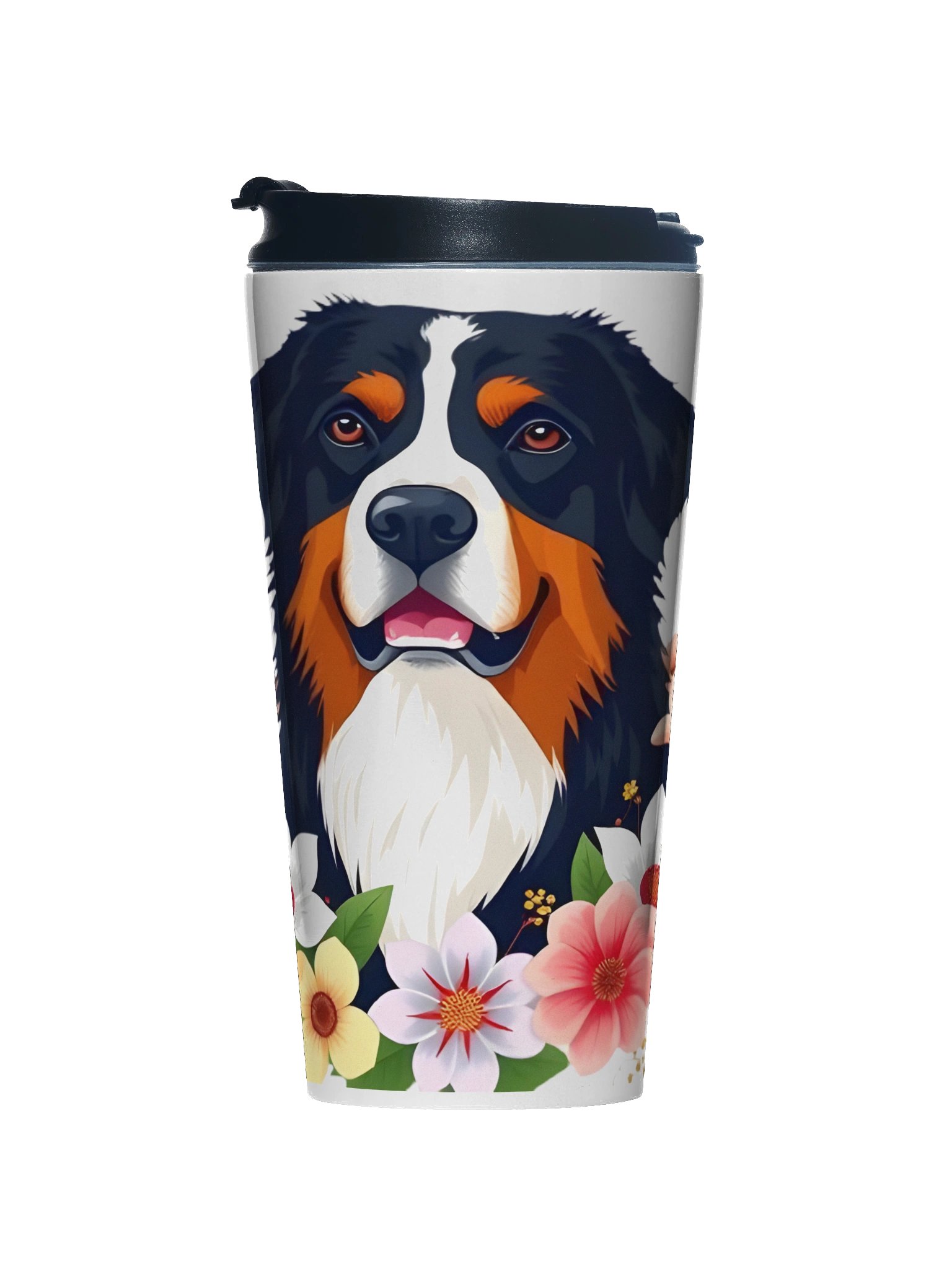 Floral Bernese Mountain Dog Travel Mug product image (1)