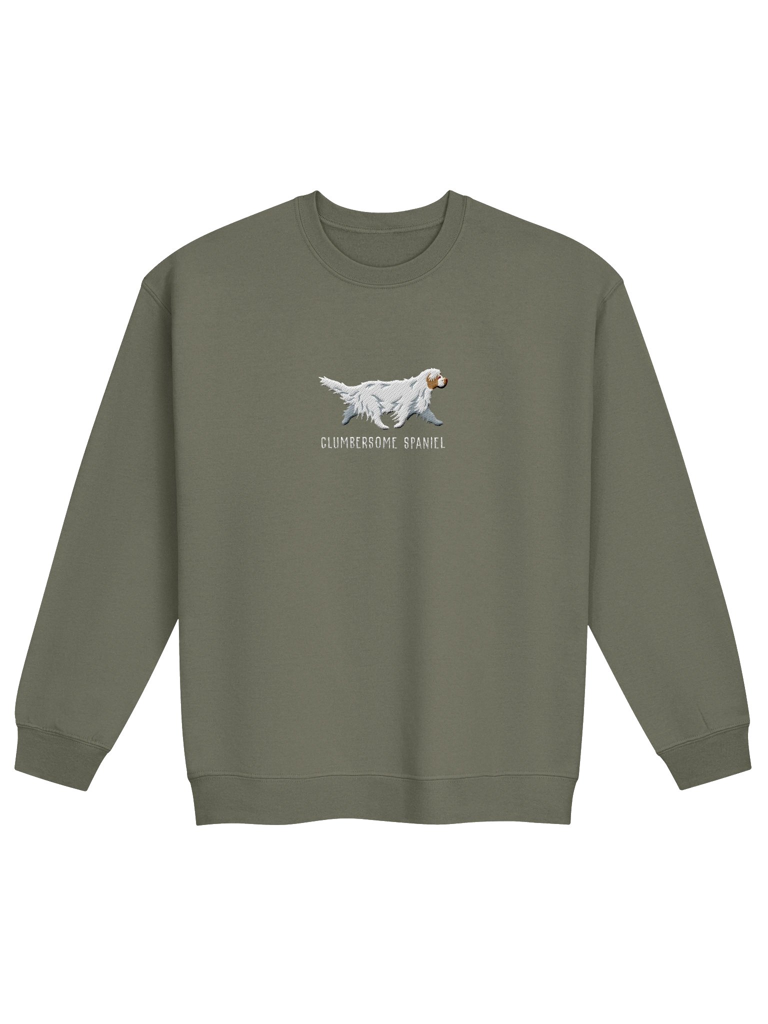 Clumbersome Spaniel Sweatshirt (Embroidered) of a Clumber Spaniel(Tan & White) product image (4)