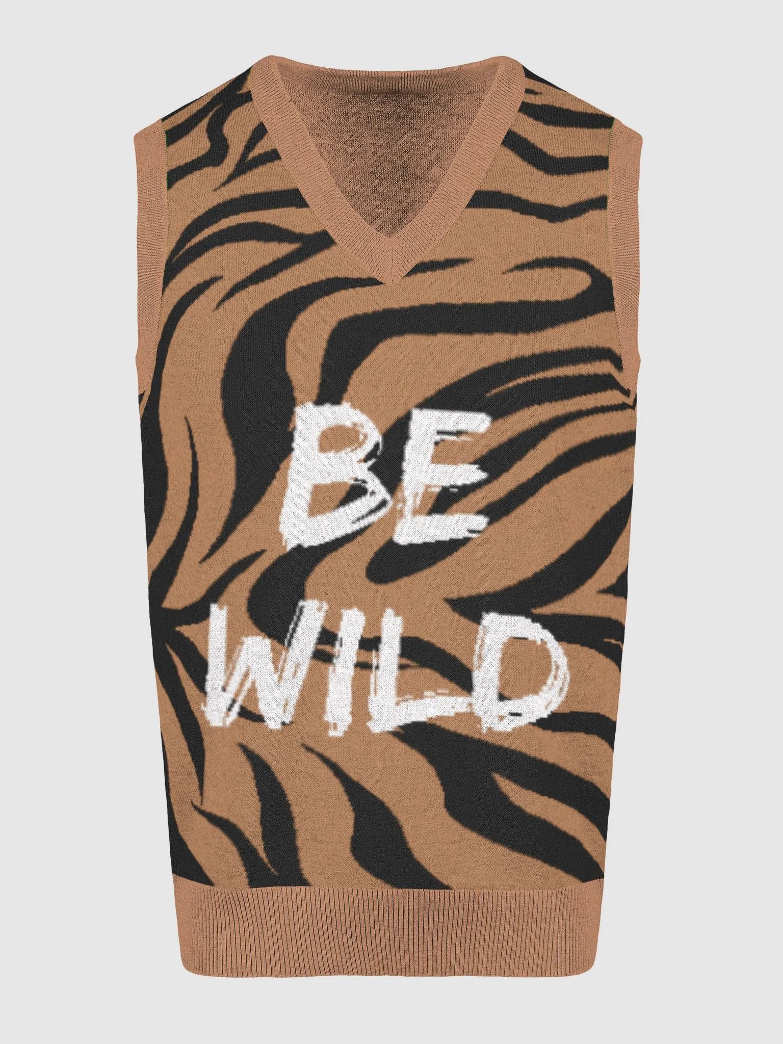 Tiger Stripes Be Wild Knit V-Neck Sweater Vest product image (3)