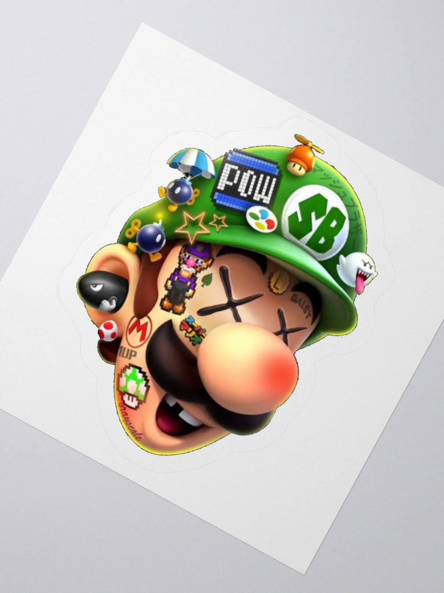 Smashed Brothers Luigi Slap Sticker product image (2)