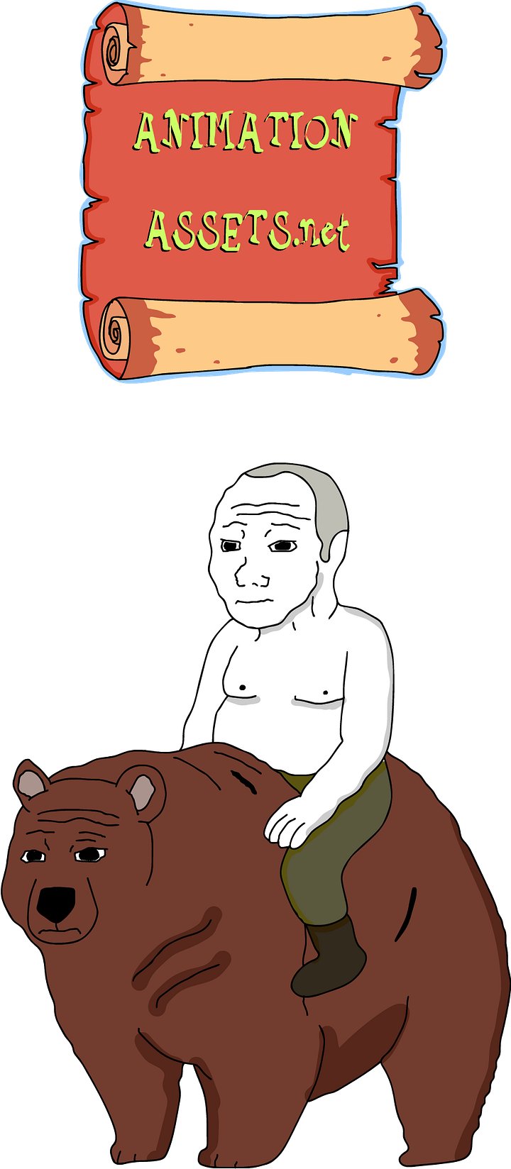 President Putin and Bear | Adobe Animate File with Rigged Mouth for Audio product image (1)