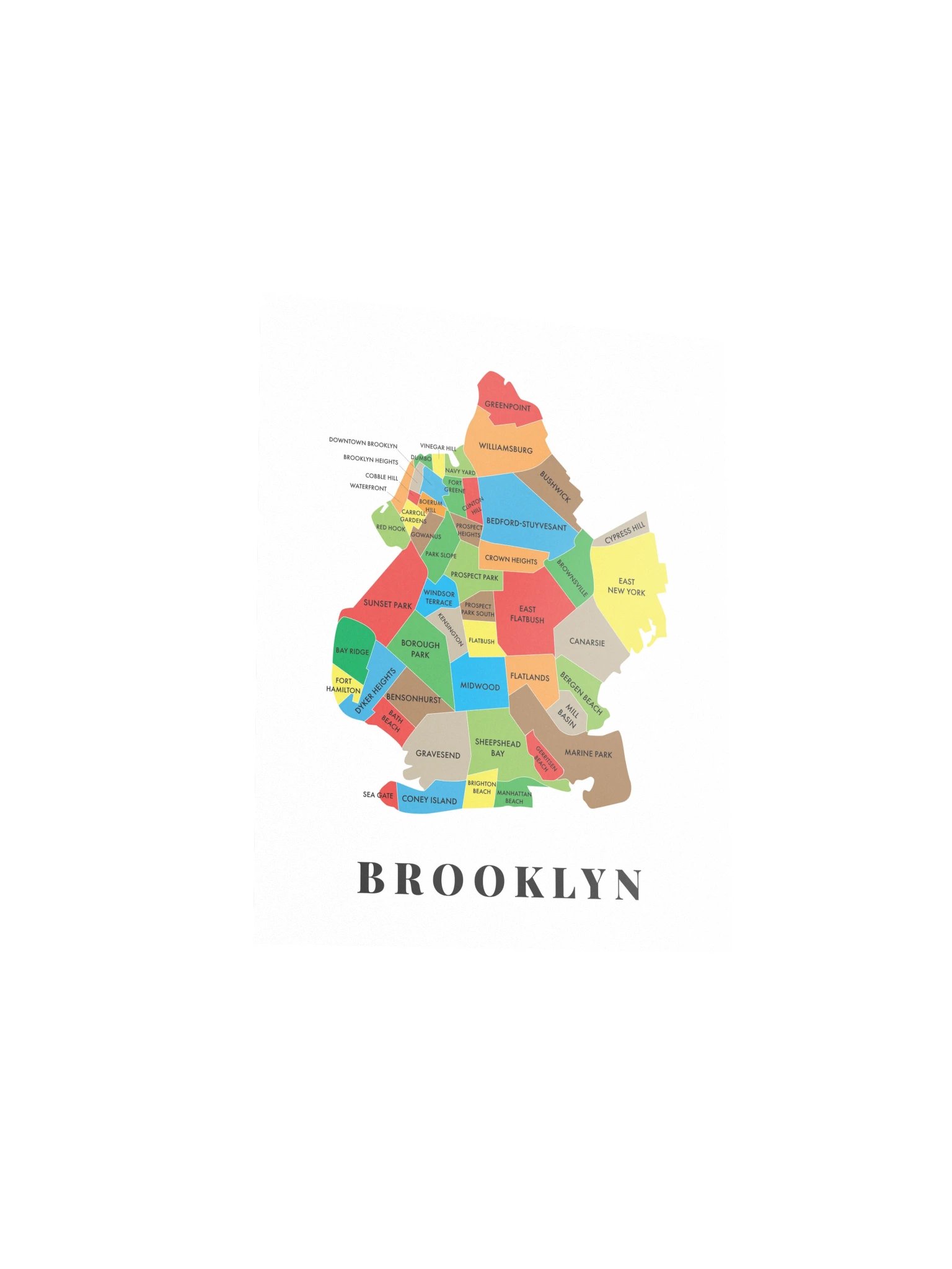 Brooklyn Neighborhood Map (Bright) [all] product image (3)