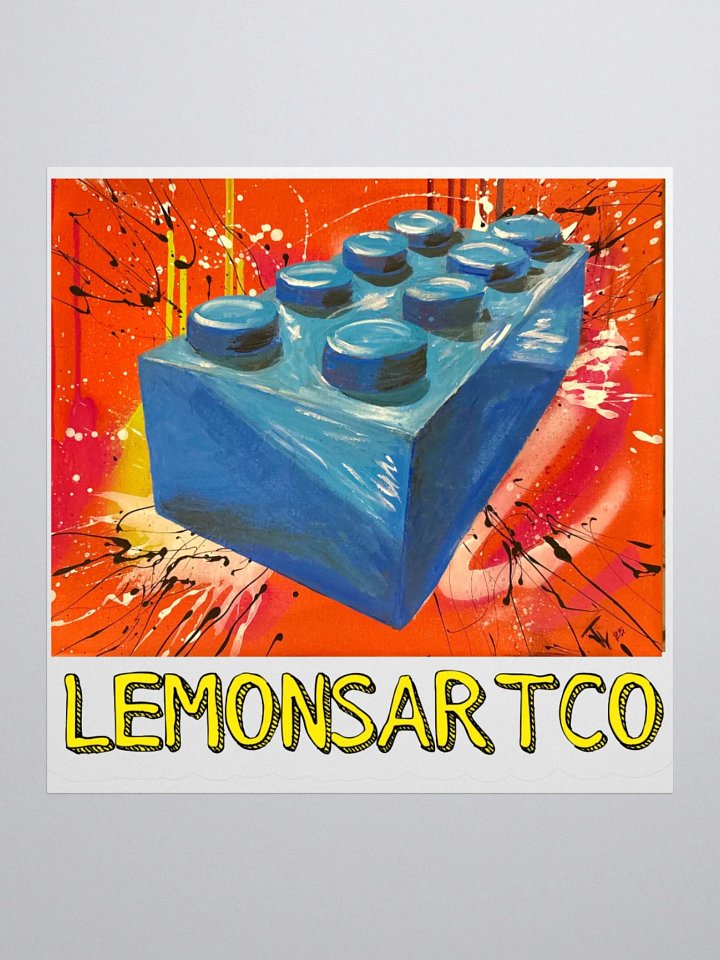 POP Brick (Blue Brick/Red Background) Sticker product image (1)