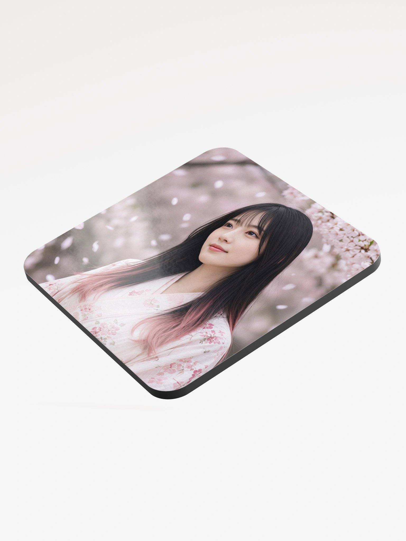 Sakura Blossom Japanese Garden Glossed Cork Coaster | Aesthetic Floral Drink Coaste product image (3)
