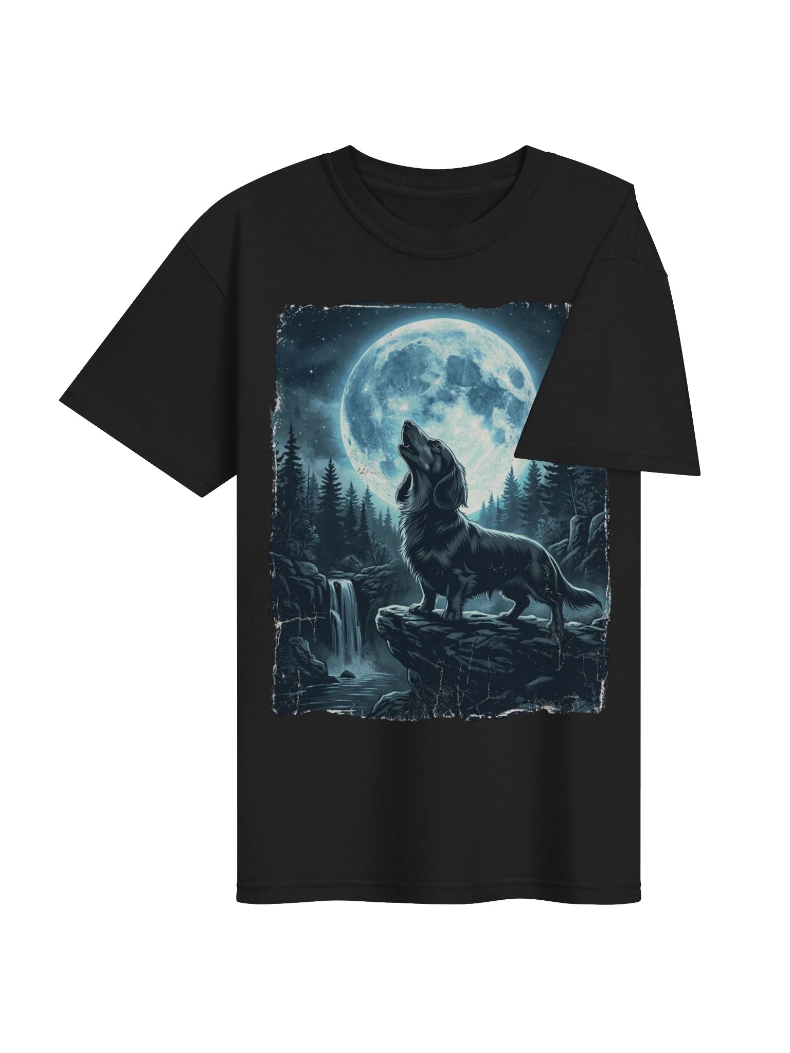Howling Dachshund Moon T-Shirt - Funny Wiener Dog Wolf Pack Shirt product image (4)