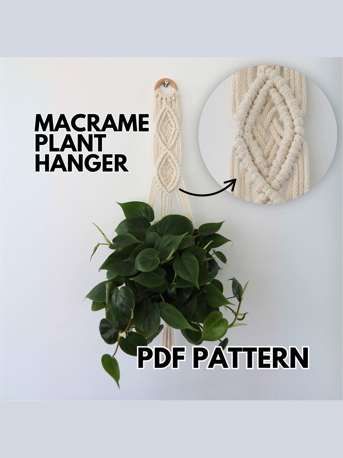 Woven Diamonds Macrame Wall Plant Hanger (Digital PDF Pattern) product image (1)