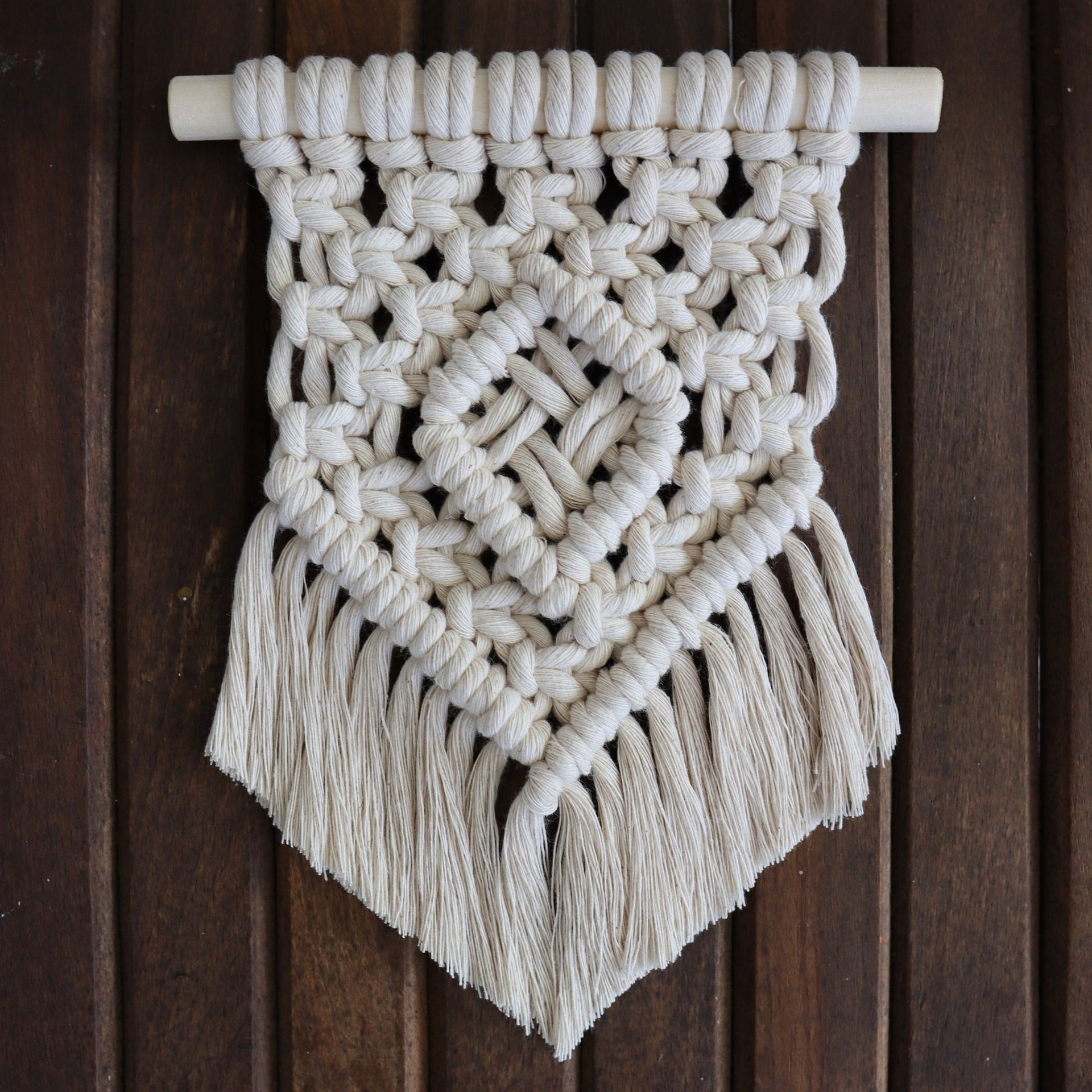 “Auda” Mini Macrame Wall Hanging | Woven Diamond Design (Digital PDF Pattern) product image (3)