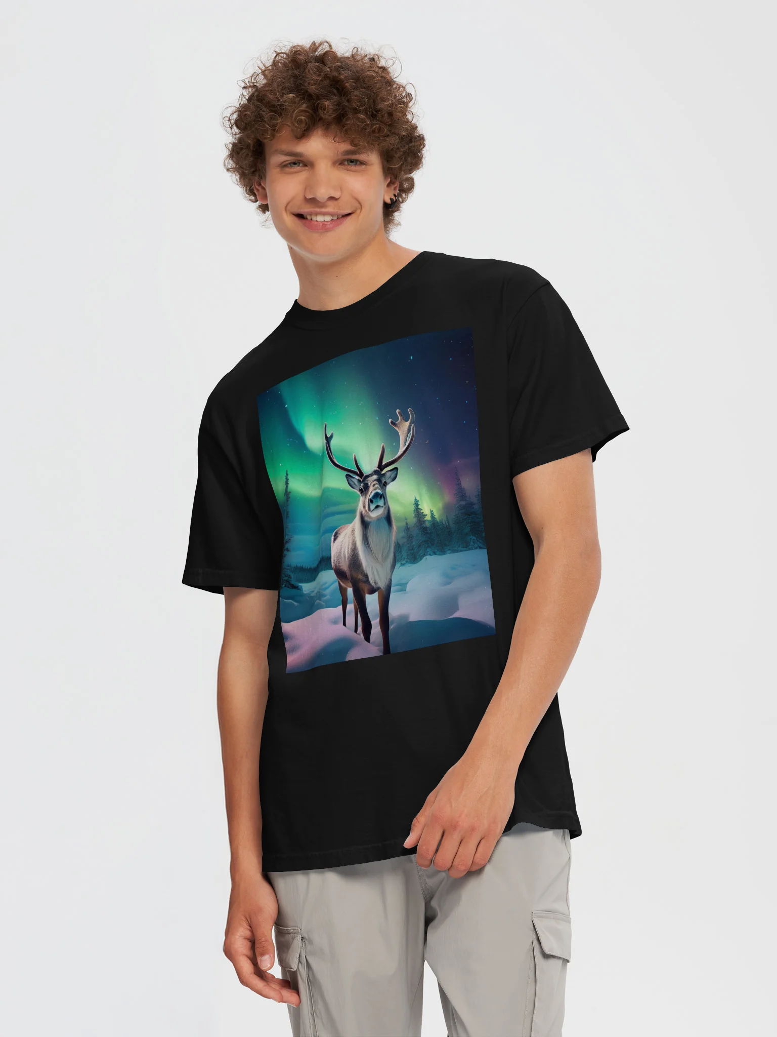 Aurora Deer Night Sky Tee product image (5)