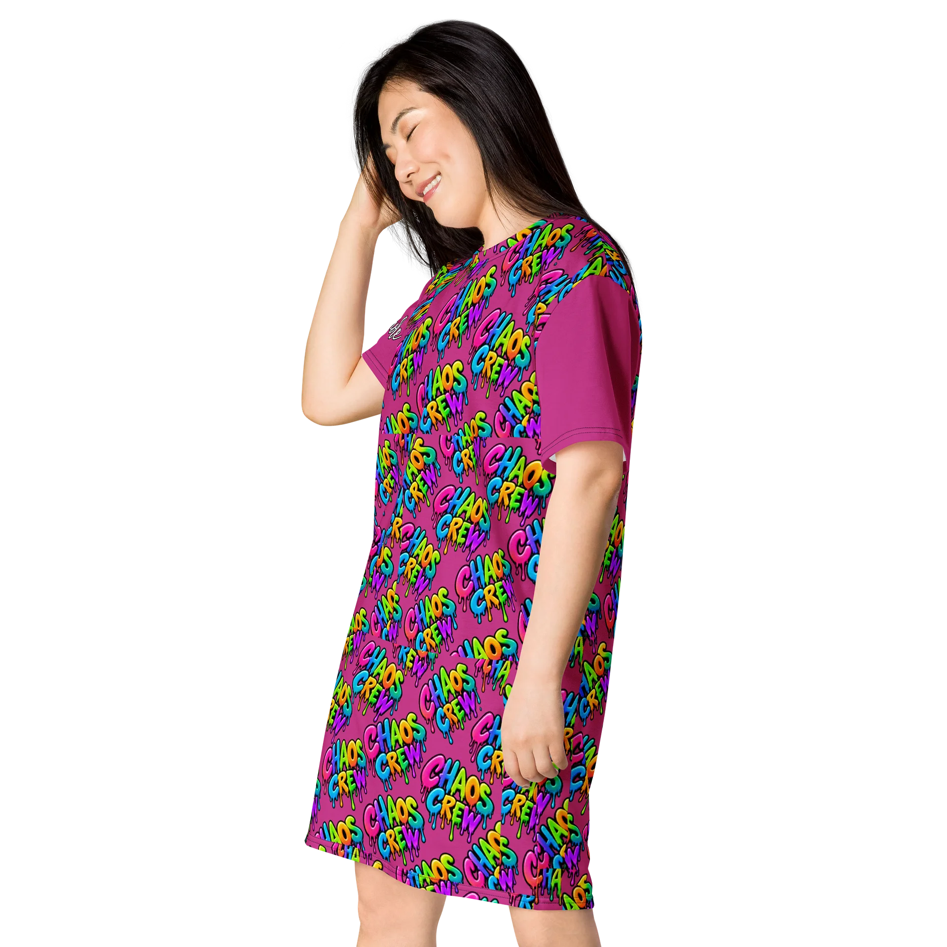 CHAOS CREW Graffiti All-Over Print T-Shirt Dress product image (3)