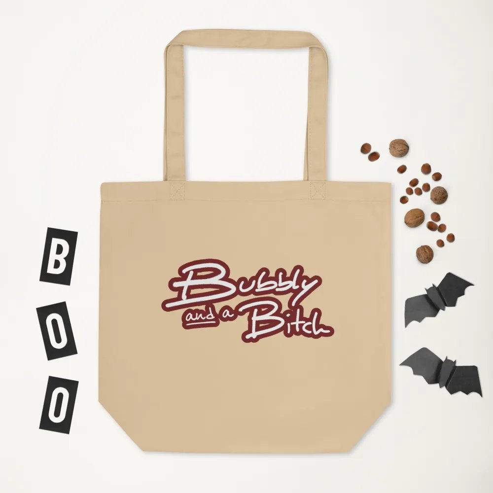 Bubbly and a B*tch (lined design, #6D1616) tote bag product image (6)