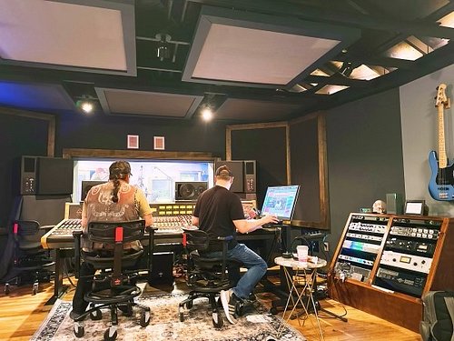 Great music doesn't happen by accident, it takes work behind the glass. In the studio with @chrisjusticemusic at @spellboundr...