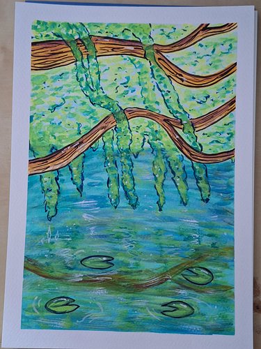 #willow #tree #pond #painting #art