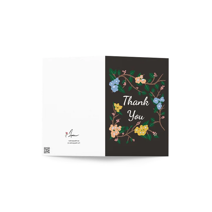 Thank You Botanical Garland - Pink, Yellow & Blue on Dark Espresso product image (2)