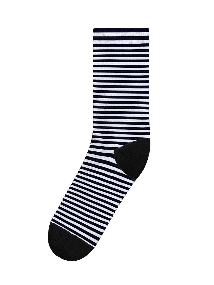 Black and White Striped Eco Friendly Crew Socks product image (1)